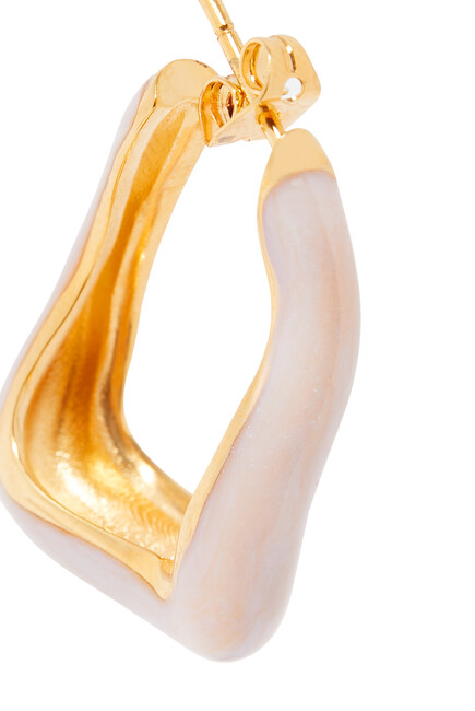 Mini Wave Hoop Earrings, 18k Gold-Plated Brass